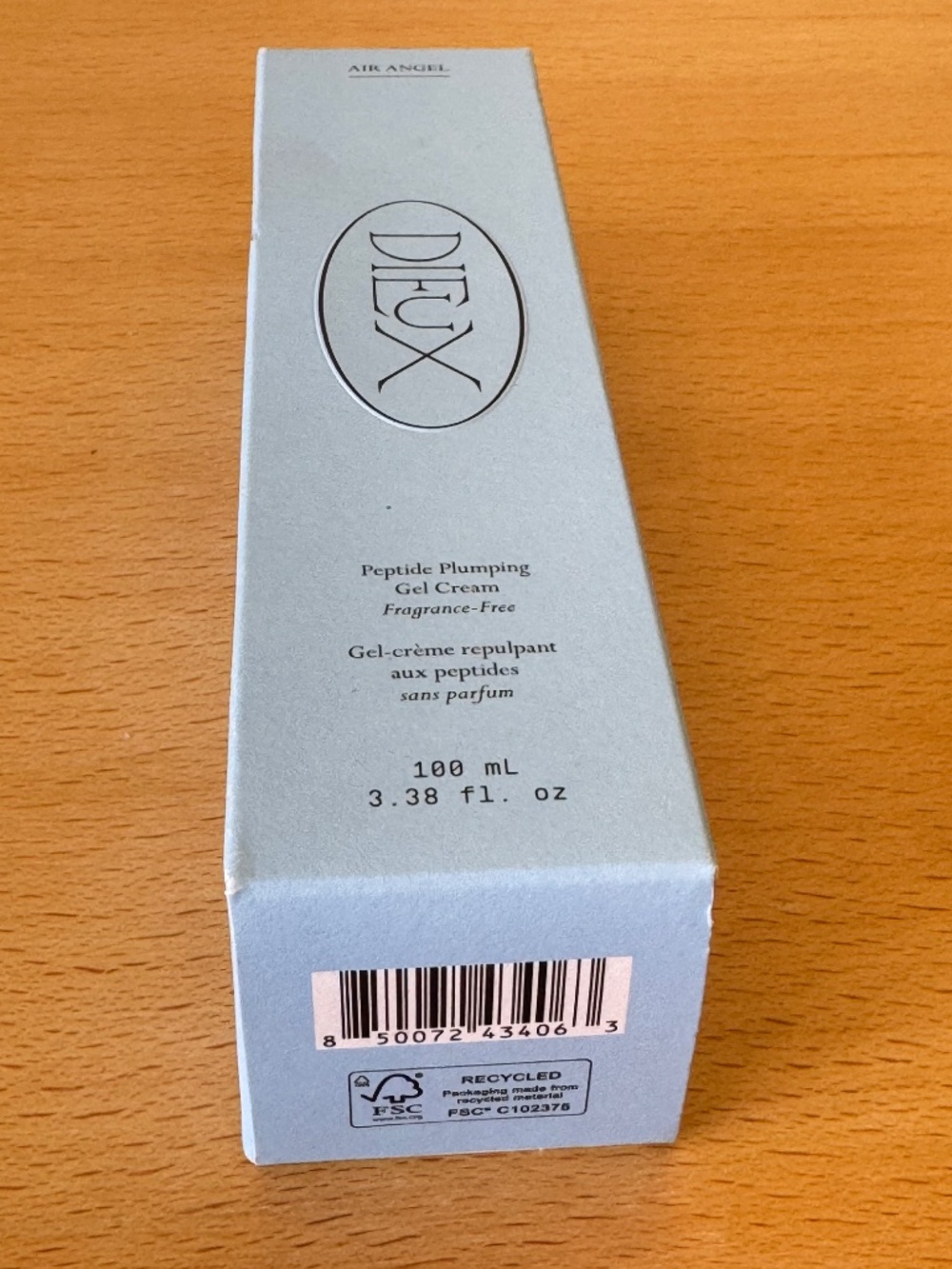 Dieux Air Angel Peptide Plumping Gel Cream 3.38 oz / 100 ml Fragrance Free